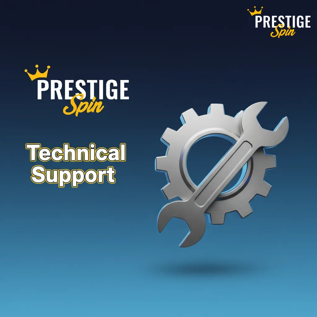 Technical support for game and account issues. Live chat, email techsupport@prestigespin.co.uk, or phone (press 2).