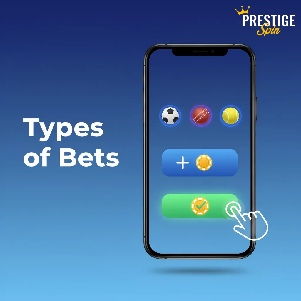 Infographic of bet types: Single; Express/Accumulator needs all legs to win; System allows some losses for a return.