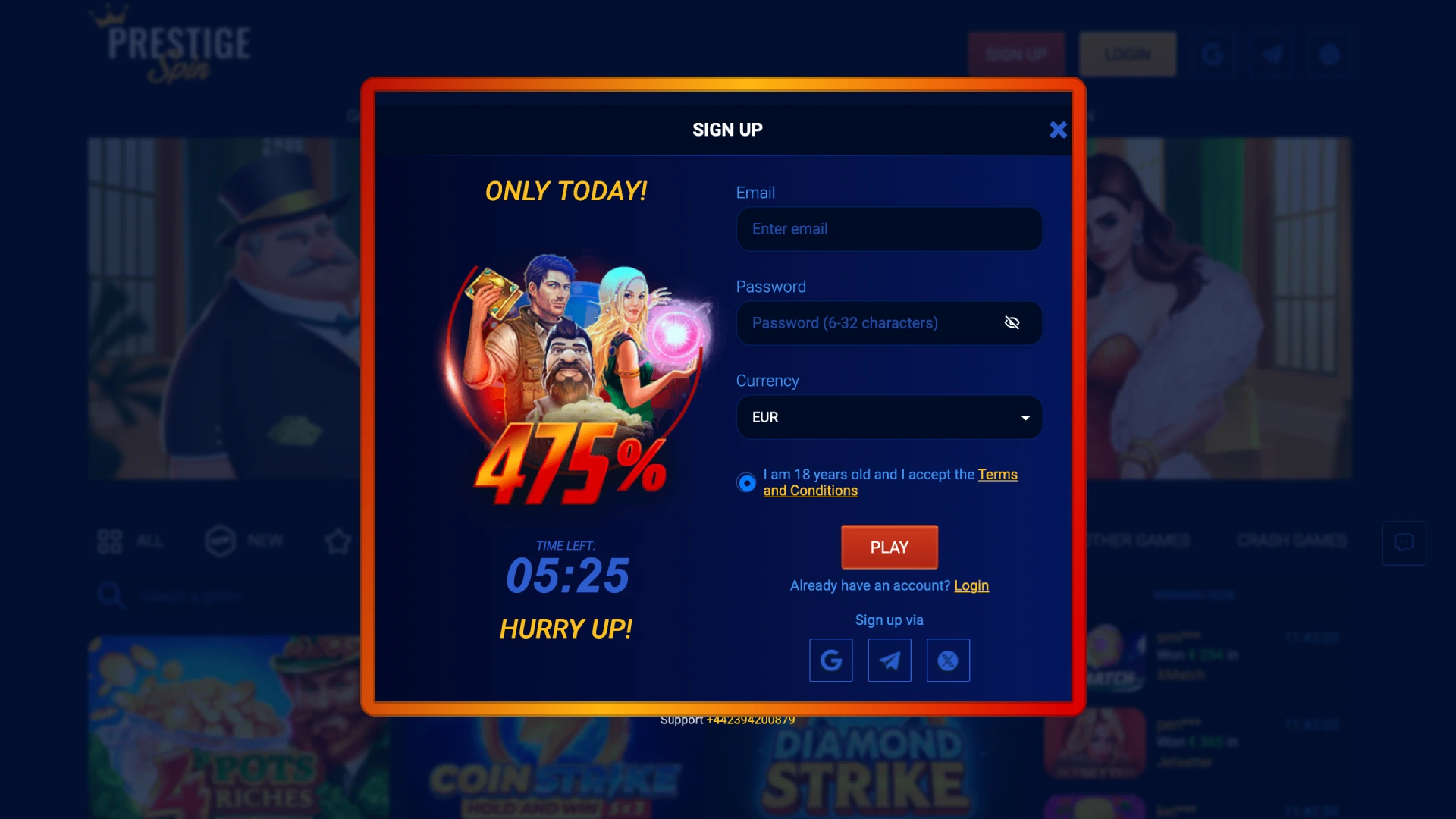 Prestige Spin Casino Official Site In United Kingdom
